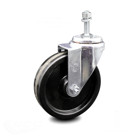 SERVICE CASTER 5 Inch Phenolic Wheel Swivel 3/8 Inch Threaded Stem Caster SCC-TS20S514-PHS-381615